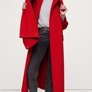 Banana Republic Red Oversized Double-Faced Wool Cape Coat XL